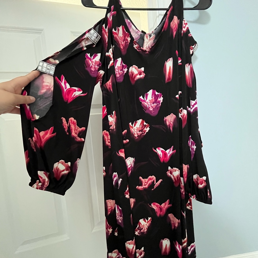 Floral Cold Shoulder Dress